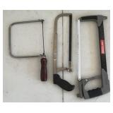 Craftsman Hand Hacksaw, Stanley Coping Saw &