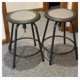 Pair of Industrial Bicycle Bar Stools 24' Swivel