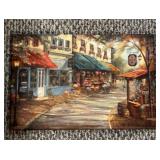 Signed Paris Street Cafï¿½ Canvas Wall Art Print ï¿½