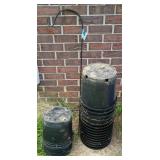 Plastic Pots and A Shepards Hook Large Pots Are