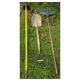 HomePlex Garden Hoe, Round-Point Shovel, Leaf