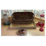2 Vintage Wicker Storage Basket.  Cindy Crawford