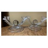 2 Vintage Duncan & Miller Teardrop Double Candle