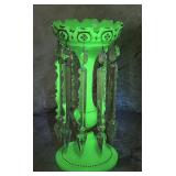 Antique Victorian French Uranium Opaline Glass