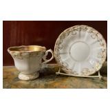 Antique Porcelain Creamer and Underplate White