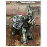 Abalone Shell Mosaic Elephant with Raised