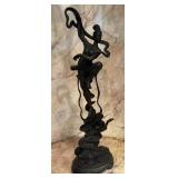 Monumental Cast Bronze Asian Celestial Musician