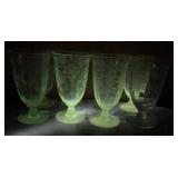 8 Vintage Fostoria Navarre Etched Crystal Footed