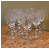 8 Vintage Fostoria Navarre Etched Crystal Goblets