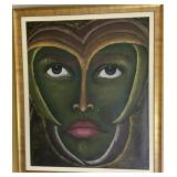 2010 Signed Modernist Portrait Painting of an