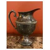 Vintage Silver on Copper Pedestal Water Pitcher
