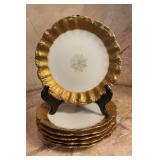 6 vintage Limoges France Porcelain Plates Heavy