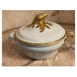 Vintage Porcelain Covered Tureen Gold Corn Finial