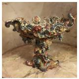 Vintage Majolica Rococo Centerpiece Compote