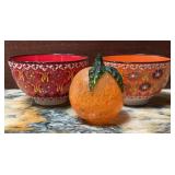 Three-Piece Decorative Lot ï¿½ Pair of Handmade