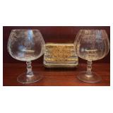 Vintage Fostoria Glass Covered Trinket Box with