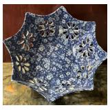 Blue & White Floral Reticulated Porcelain