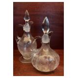 Cambridge Rose Point Etched Floral Oil & Vinegar