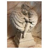Monumental Sleeping Cherub Angel Garden Statue,