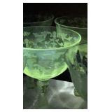 8 Vintage Fostoria Navarre Etched Crystal Coupe/