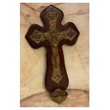 Antique Catholic Sick Call Crucifix, Brass