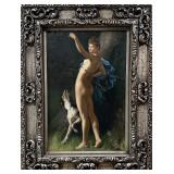 Monumental Hand Painted Oil on Canvas Diana