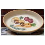 Vintage Hand-Painted Vegetable Motif Oval Ceramic
