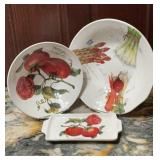 Three-Piece Italian Ceramic Vegetable Serving Set