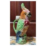 Vintage Hand-Painted Majolica Cockatoo Parrot