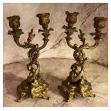 Pair Antique Jennings Brothers JB Figural Fish