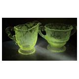 Antique Cambridge Rose Point Etched  Sugar &