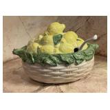 Vintage Ceramic Lemon Tureen Soup Bowl with
