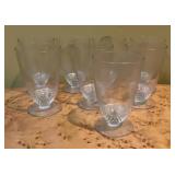 8 Vintage Miller & Duncan Teardrop Glass Footed
