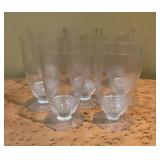 8 Vintage Duncan & Miller Teardrop Goblet Glasses