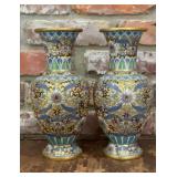 Pair of Chinese Cloisonnï¿½ Enamel Floral Vases