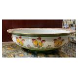 Hand Painted Porcelain Floral Serving Bowl Pink