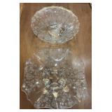 Pair of Vintage Etched Floral Glass