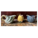 Lot of 3 Decorative Ceramic Creamers ï¿½ Shell,