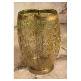 Vintage Bohemian Moser-Style Green Art Glass