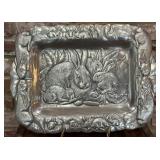 Arthur Court 1985 Cast Aluminum Rabbit Serving