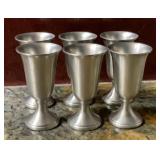 Set of 6 Wilton Armetale Pewter Goblets Chalices