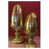 Pair of Large Hand-Blown Gold Mercury Glass Style
