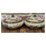 Pair of Chinese Cloisonnï¿½ Enamel Floral & Bird