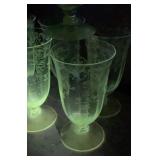 8 Vintage Fostoria Navarre Etched Crystal Footed