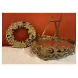Vintage 1983 Designs by Metzke Brass Holly Wreath