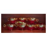 12 vintage Tre Fuochi Murano Ruby Red Art Glass