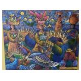 Signed Large Colorful Latin American Folk-Art