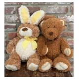 Plush Teddy Bear & Easter Bunny Lot ï¿½Bear W/