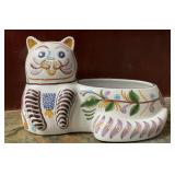 Cerï¿½mica Conimbriga Portugal Hand-Painted Cat
