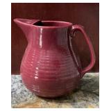 Vintage Bauer Ringware Burgundy Pottery Water